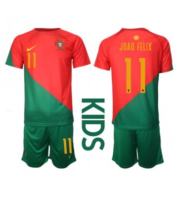 Maillot de foot le Portugal Joao Felix #11 Domicile enfant Monde 2022 Manches Courte (+ pantalon court)